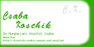 csaba koschik business card